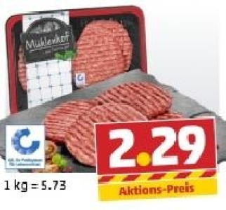 MÜHLENHOF Frische Rinder-Hamburger 2.29 €