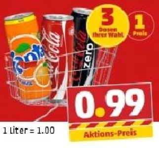 COCA-COLA, COCA-COLA ZERO oder FANTA 0.99 €