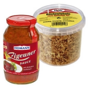 Homann Zigeuner-Sauce oder P&W Röstzwiebeln 0.89 €