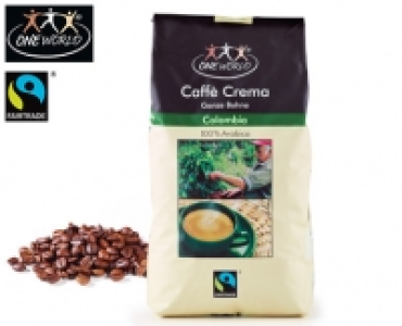 Aldi Süd  ONE WORLD®Caffè Crema, ganze Bohne