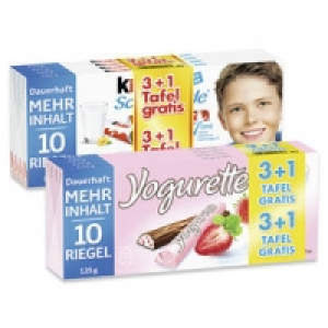 Kinder Schokolade oder Yogurette 3 + 1 gratis 3.29&nbsp;&euro;