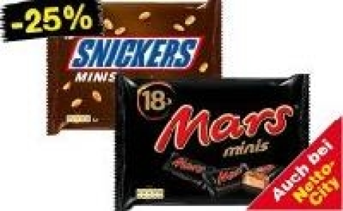Mars, Snickers, Twix, Bounty oder MilkyWay minis 2.22&nbsp;&euro;