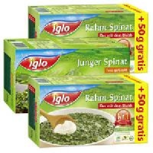 Iglo Rahm- oder Junger Spinat 1.11&nbsp;&euro;