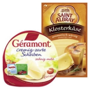 Géramont Feine Scheiben Natur oder Saint Albray Klosterkäse, aromatisc