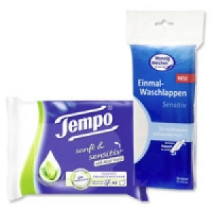 Tempo Feuchtes Toilettenpapier oder Wonnig Weichen Einmal-Waschlappen