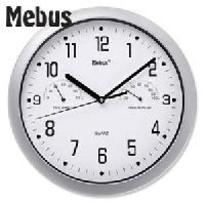 Quarz-Wanduhr mit Thermo- Hygrometer 5.99 €