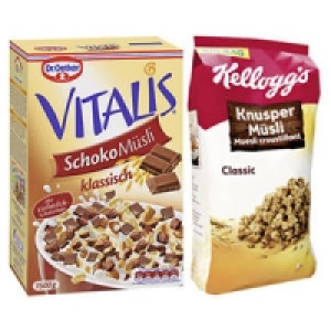 Dr. Oetker Vitalis Müsli oder Kelloggs Knusper-Müsli