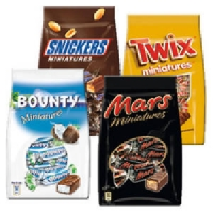 Mars-, Snickers-, Twix- oder Bounty Miniatures 0.99&nbsp;&euro;