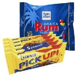 Bahlsen Pick up! oder Ritter Sport Rum