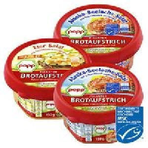 popp Brotaufstrich Ei oder Seelachs 0.88 €
