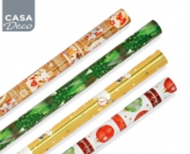 CASA DECO®Weihnachts-Geschenkpapier, metallisiert