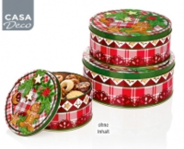 CASA DECO&reg;Weihnachtsdosen-Set, 3-teilig