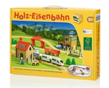 Holz-Eisenbahn oder Holz-Autobahn 19.99&nbsp;&euro;