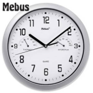 Quarz-Wanduhr mit Thermo-/Hygrometer 6.99 €