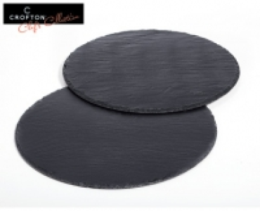 CROFTON® CHEFS COLLECTION Schiefer-Servierplatten, 2 Stück