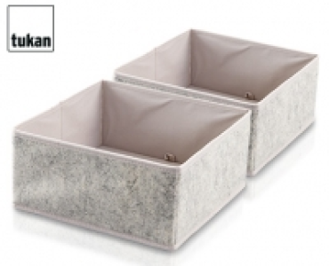 TUKAN®Ordnungsboxen aus Filz, 2er- oder 3er-Set  Winter Chalet 