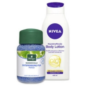 Nivea Body Q10 Milk, Lotion oder Kneipp Badekristalle
