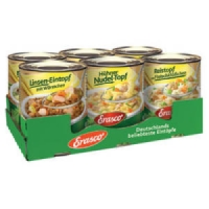 Erasco H&uuml;hner Nudel-Topf, Erbsen-Eintopf Hubertus, Gr&uuml;ner Bohnentopf o
