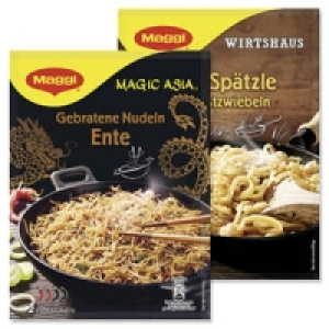 Maggi Magic Asia Gebratene Nudeln oder Wirtshaus K&auml;se-Sp&auml;tzle mit R&ouml;st