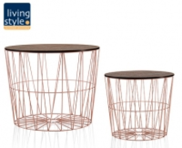 LIVING STYLE®Design-Drahtkörbe mit Deckel, 2er-Set