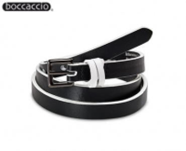 BOCCACCIO®Modischer Ledergürtel black & white