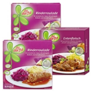 Du darfst Menüs Rinderroulade oder Entenfleisch 1.99 €