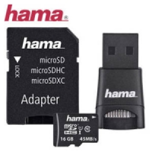 Highspeed-microSDHC-Karte 16 GB mit USB-Adapter 9.99 €