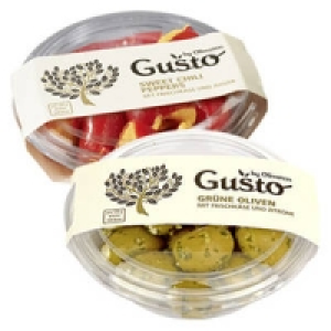 Gusto Oliven mit Zitronenfrischk&auml;sef&uuml;llung oder Sweet Chili Peppers