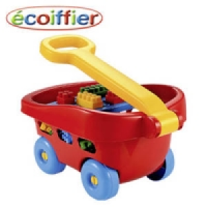 Handwagen mit Bausteinen