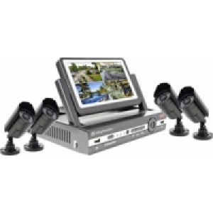 4-Kanal Video-Überwachungsset mit 7 Zoll TFT LCD
