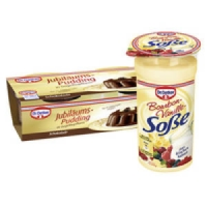 Dr. Oetker Jubil&auml;ums-Pudding oder Bourbon-Vanille-So&szlig;e