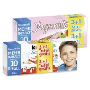 kinder Schokolade oder Yogurette 3 + 1 gratis 3.49&nbsp;&euro;