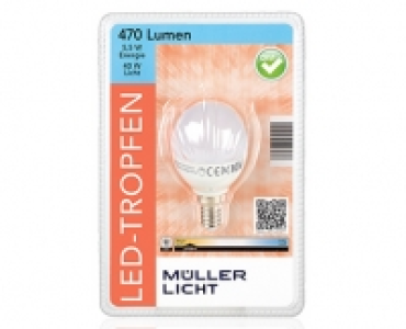M&Uuml;LLER-LICHT LED-Birne/-Kerze/-Tropfen, dimmbar
