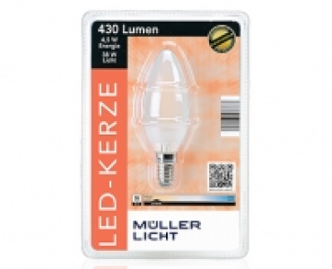 M&Uuml;LLER-LICHT LED-Design-Glasserie, Birne/ Kerze/Tropfen, nicht dimmbar