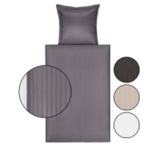 Streifsatin-Bettw&auml;sche