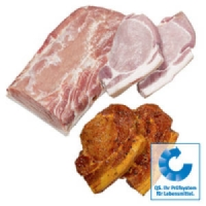Frischer Jungschweiner&uuml;cken mit Kruste oder Krustensteaks