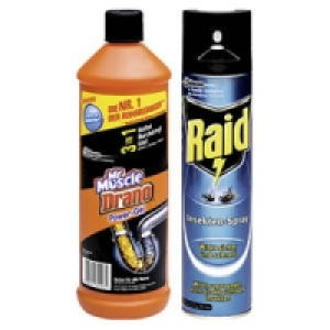 Drano Rohrfrei Power-Gel oder Raid Insektenspray