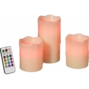 LED Echtwachskerze 3er Set