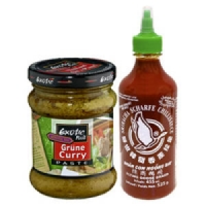 Flying Goose Chili-Sauce oder Exotic Food Curry-Paste