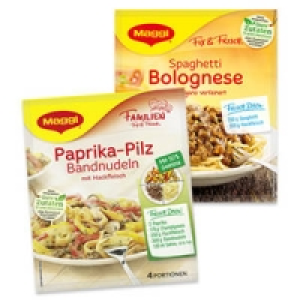 Maggi Fix f&uuml;r Bolognese oder Paprika-Pilz Bandnudeln