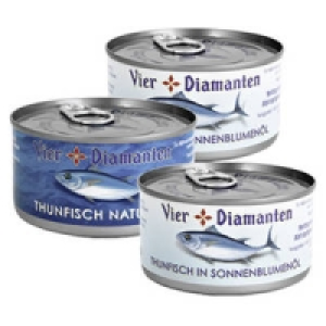 Vier Diamanten Thunfisch naturell, pikant oder in Sonnenblumen&ouml;l