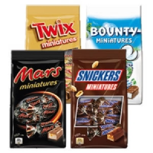 Mars-, Snickers-, Twixoder Bounty-Miniatures