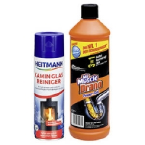 Drano Rohrfrei Power-Gel oder Heitmann Kamin-Glas-Reiniger