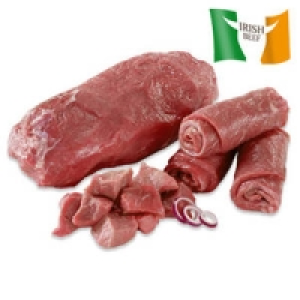 Frischer Irischer Rinderbraten, Rindergulasch oder Rinderrouladen