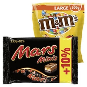 Mars, Snickers, Twix, Bounty, MilkyWay Minis + 10 % gratis oder m&m&acute;s