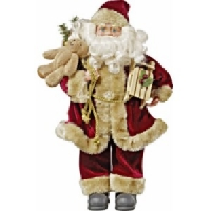 Dekofigur Weihnachtsmann mit Geschenk