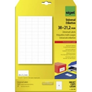 z.B.: Universal Etiketten 38 x 21,2mm