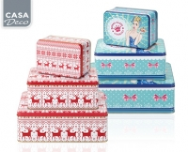 CASA Deco Weihnachtsdosen-Set, 3-teilig