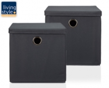 living style Aufbewahrungsboxen mit Deckel, 2er-Set
