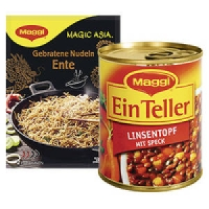 Maggi Magic Asia Gebratene Nudeln Ente oder Ein Teller Linsentopf mit